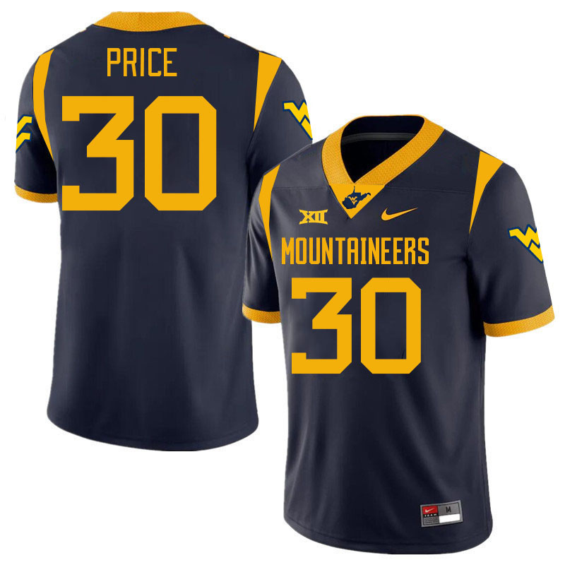 #30 Judah Price West Virginia Mountaineers College 2024 New Uniforms Football Jerseys Stitched Sale-Navy